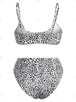Dalmatian Print High Rise Tank Bikini Swimwear
