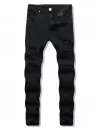 Distressed Dark Wash Tapered Jeans