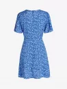 Ditsy Print Ruched Sleeve Empire Waist Dress