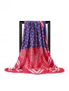 Dots Stripe Print Satin Square Scarf