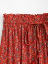 Drawstring Tasseled Bohemian Floral Maxi Skirt
