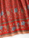 Drawstring Tasseled Bohemian Floral Maxi Skirt