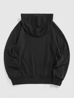 Drop Shoulder Angel Print Renaissance Hoodie