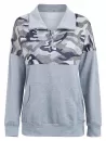 Drop Shoulder Printed Zip Sweatshirt