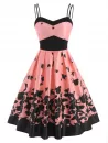 Dual Strap Butterfly Print Empire Waist Dress