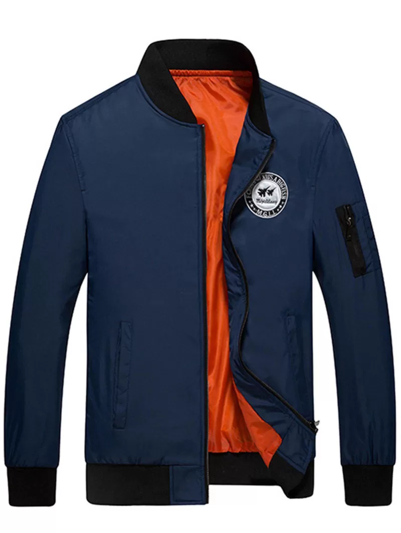 Embroidered Applique Bomber Jacket