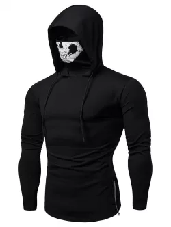 Fashion Drawstring Scare Mask Hoodie For Man