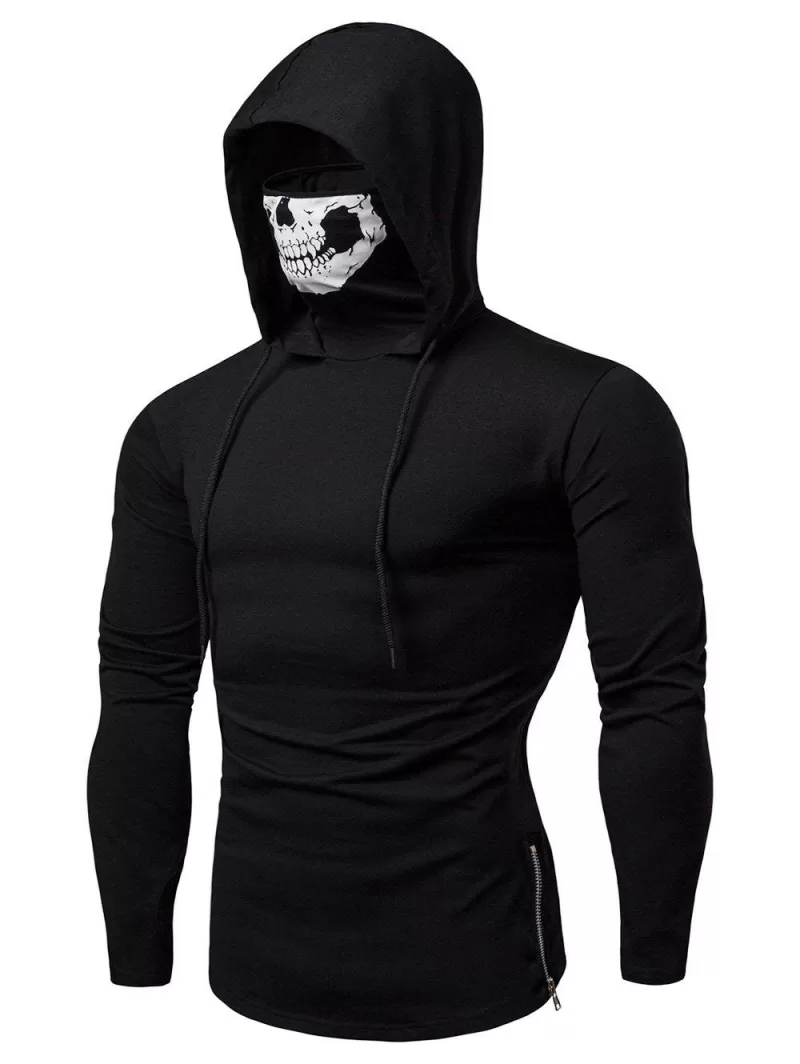 Fashion Drawstring Scare Mask Hoodie For Man