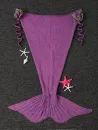 Fashion Knitted Flowers Embellished Mermaid Tail Shape Blanket For Kids