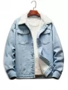 Faux Fur Lined Casual Denim Jacket