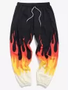 Fire Flame Print Elastic Waist Graphic Sweatpants