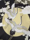 Floral Sun And Crane Print Kimono And Drawstring Shorts Set