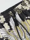 Floral Sun And Crane Print Kimono And Drawstring Shorts Set