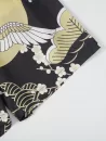 Floral Sun And Crane Print Kimono And Drawstring Shorts Set
