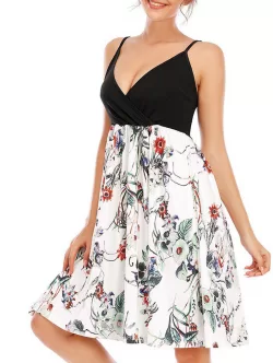 Floral Surplice A Line Sundress