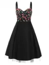 Flower Embroidered Lace Overlay Sweetheart Party Dress
