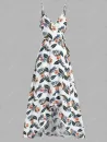 Flower Leaves Print Wrap Maxi Dress