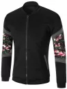 Flower Printed Zip Up Jacket