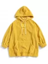 Frog Button Ribbed Fuzzy Hoodie
