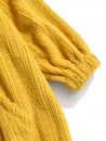 Frog Button Ribbed Fuzzy Hoodie