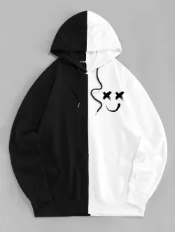 Front Pocket Contrast Hoodie And Pants Set