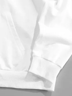 Front Pocket Contrast Hoodie And Pants Set