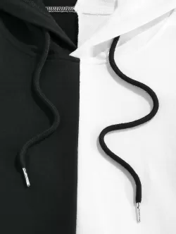Front Pocket Contrast Hoodie And Pants Set
