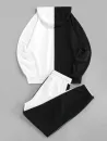 Front Pocket Contrast Hoodie And Pants Set