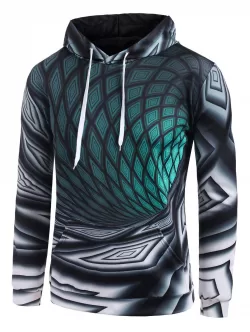 Front Pocket Geometric 3d Print Hoodie