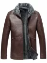 Full Zip Flocking Faux Leather Jacket
