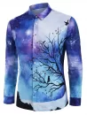 Galaxy Tree  Print Long Sleeve Shirt