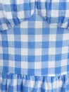 Gingham Puff Sleeve Tiered Dress