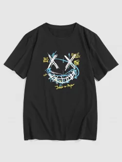 Graffiti Joker Face Pattern Funny T-shirt