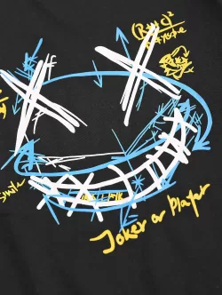 Graffiti Joker Face Pattern Funny T-shirt