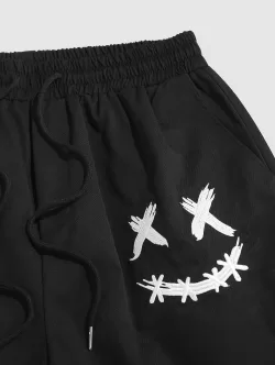 Grimace Graphic Cotton T-shirt With Drawstring Shorts Two Piece Set