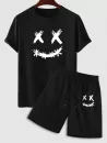 Grimace Graphic Cotton T-shirt With Drawstring Shorts Two Piece Set