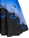 Halloween Pumpkin Print Sweetheart Neck Sleeveless A Line Dress