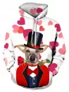 Heart Animal Print Pocket Hoodie