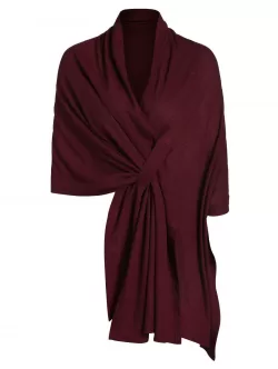 High Low Asymmetrical Knit Solid Cape