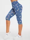 High Waisted Leaf Print Skinny Capri Pants