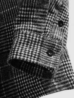 Houndstooth Pattern Casual Zip Jacket