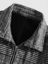 Houndstooth Pattern Casual Zip Jacket