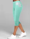 Lace Insert Button Tab Capri Leggings