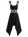 Lace Panel High Waist Asymmetrical Long Cami Dress
