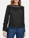 Lace Panel Round Neck Blouse