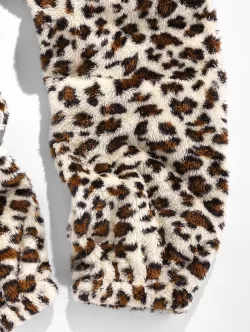 Leopard Pattern Faux Fur Fluffy Pants