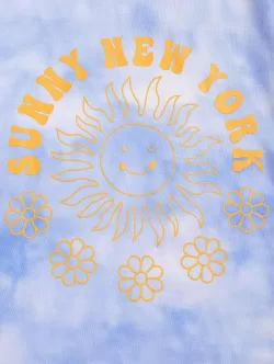 Letter Floral Printed Tie Dye T-shirt