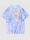 Letter Floral Printed Tie Dye T-shirt