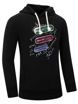 Letter Graphic Print Fleece Hoodie