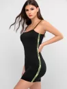 Letter Neon Side Cami Bodycon Dress